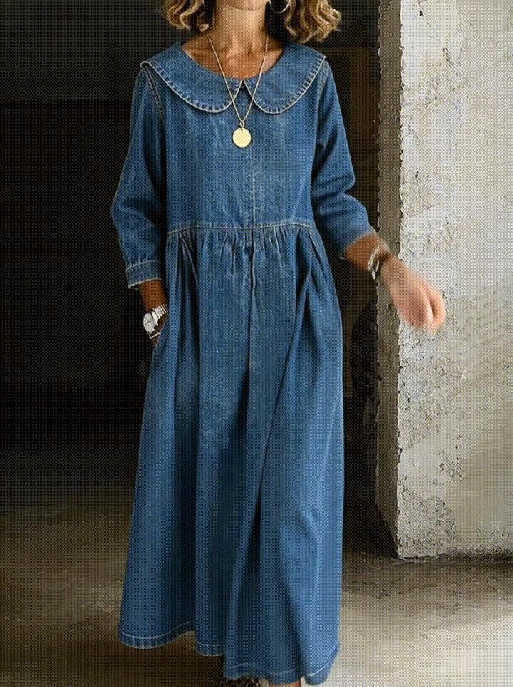 Eleanor | Peter Pan Collar Denim Dress