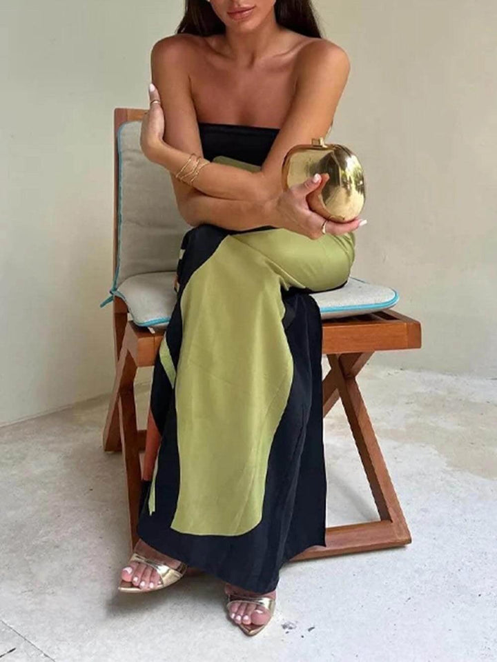 Joan | Coastal Chic Strapless Printed Maxi Party Dress
