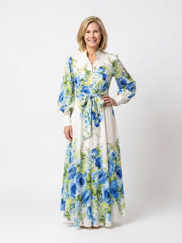 Harper | Button Front Floral Maxi