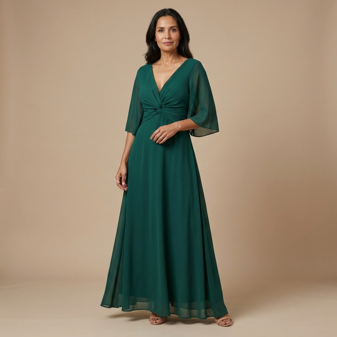 Lucía - Chiffon Dress with V-Neck