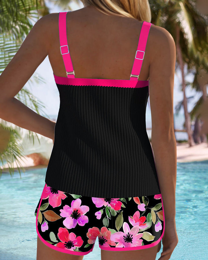 Valeria - Elegant Tankini with Floral Shorts