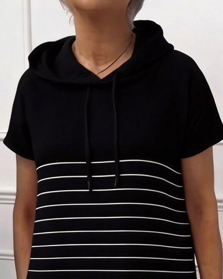 Gavellea - Robe Femme Capuche Rayée Confort Décontracté Pour Quotidien