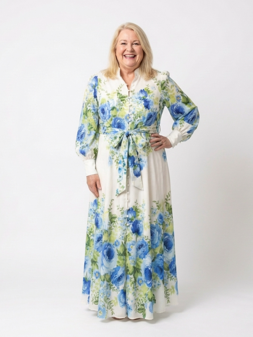 Harper | Button Front Floral Maxi