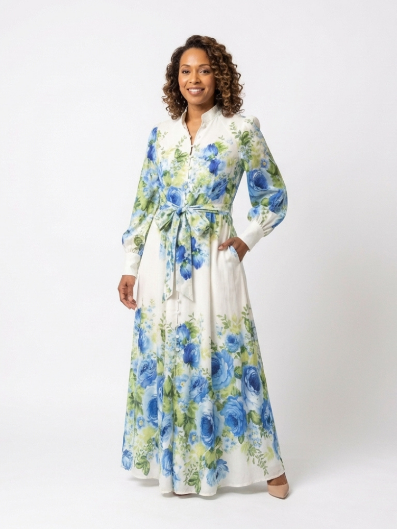 Harper | Button Front Floral Maxi