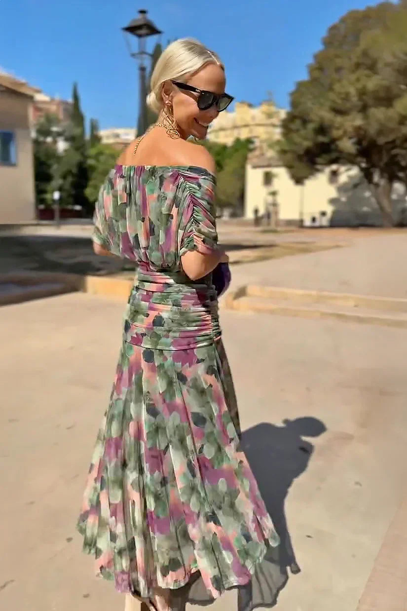 Elegant Maxi Party Dress with V-Neck