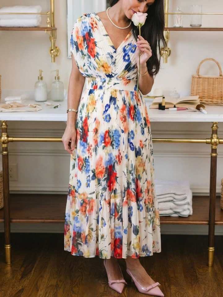 Savannah | Floral Pleated Midi
