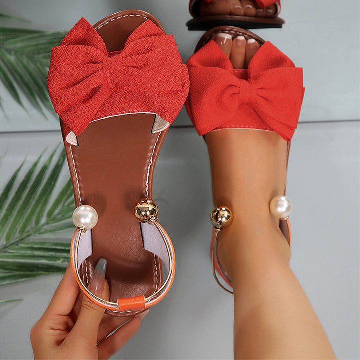 Chic Ankle-Strap Sandals with Pearl Detail