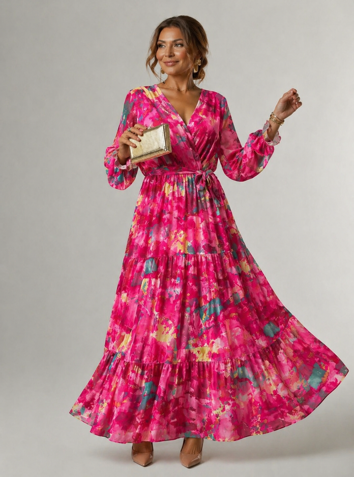 Sage | Floral Wrap Dress