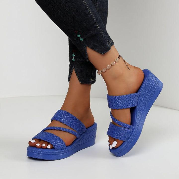 Tresseline™ — Woven Colorful Wedge Mule for Summer Lightness