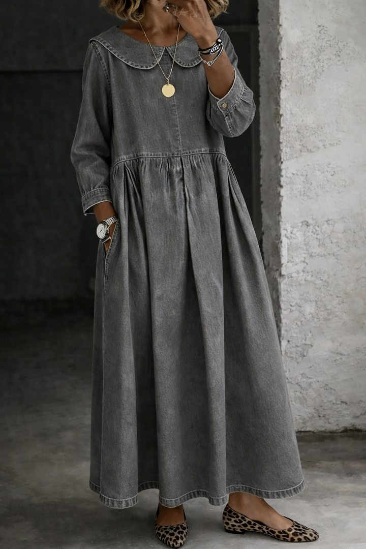 Eleanor | Peter Pan Collar Denim Dress