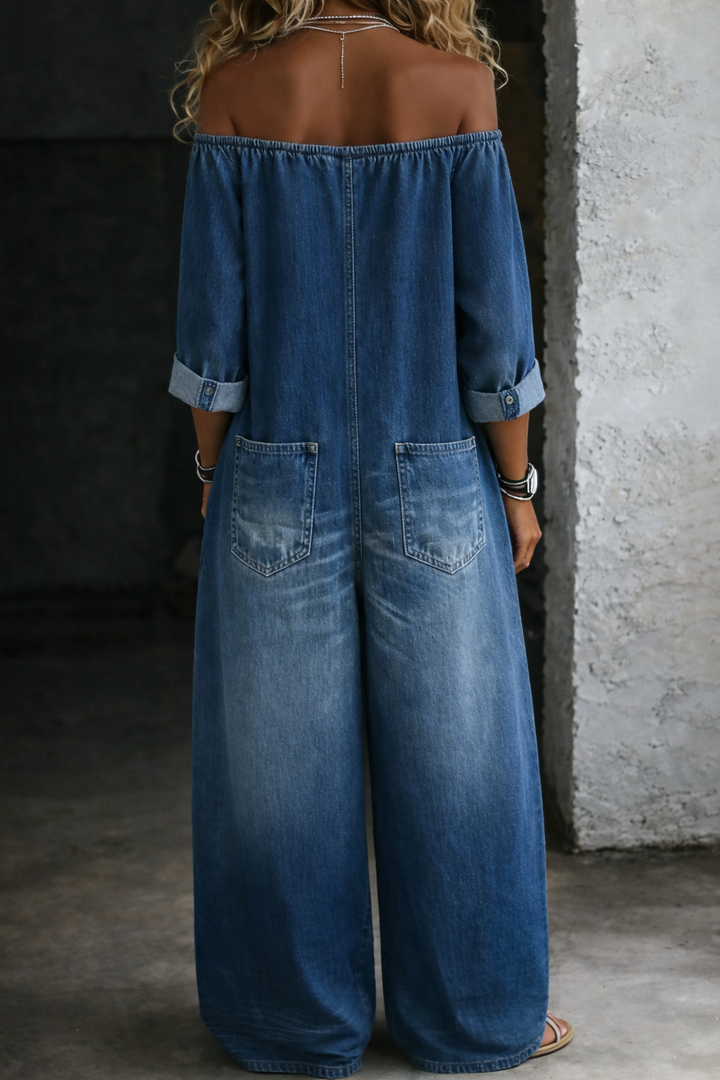 Helen | Off Shoulder Long Sleeve Jumpsuit
