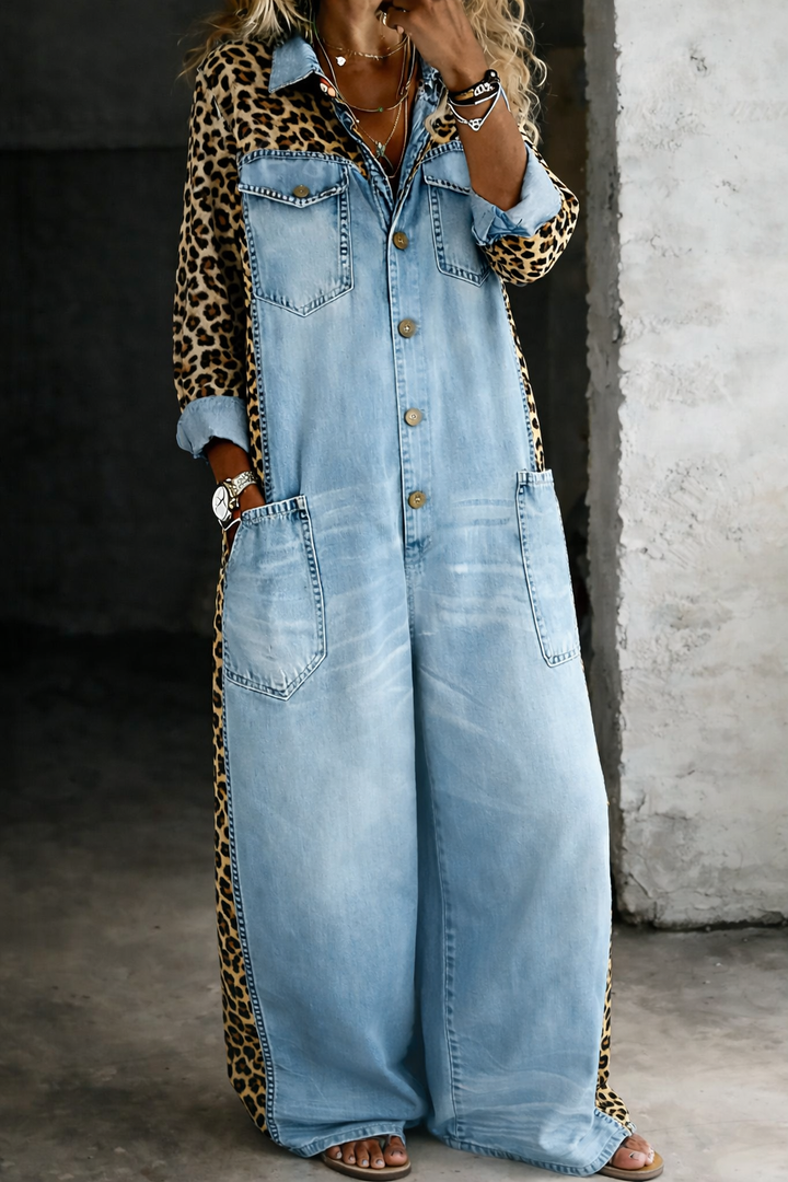 Anna | One Piece Denim Shirt Jumpsuit