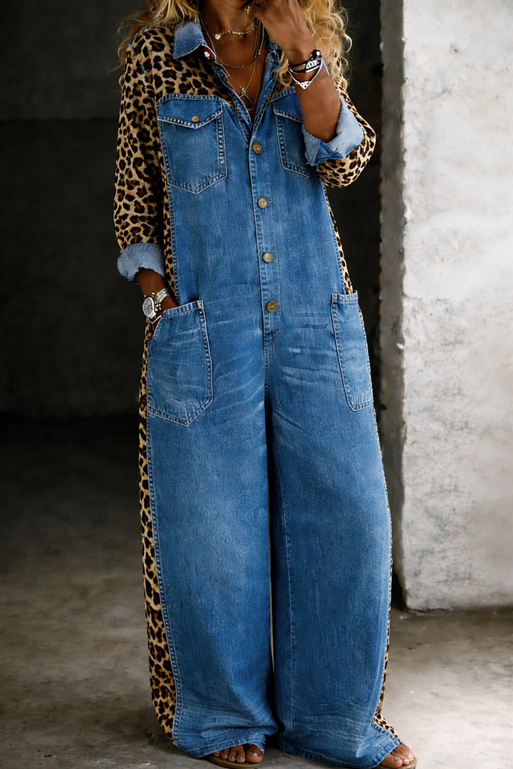 Anna | One Piece Denim Shirt Jumpsuit