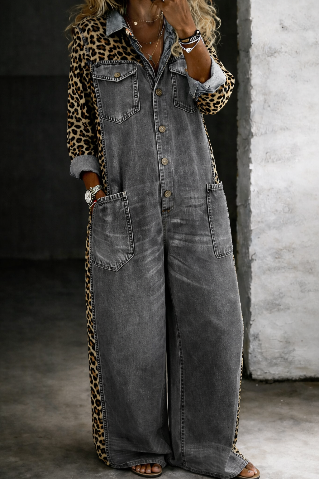 Anna | One Piece Denim Shirt Jumpsuit