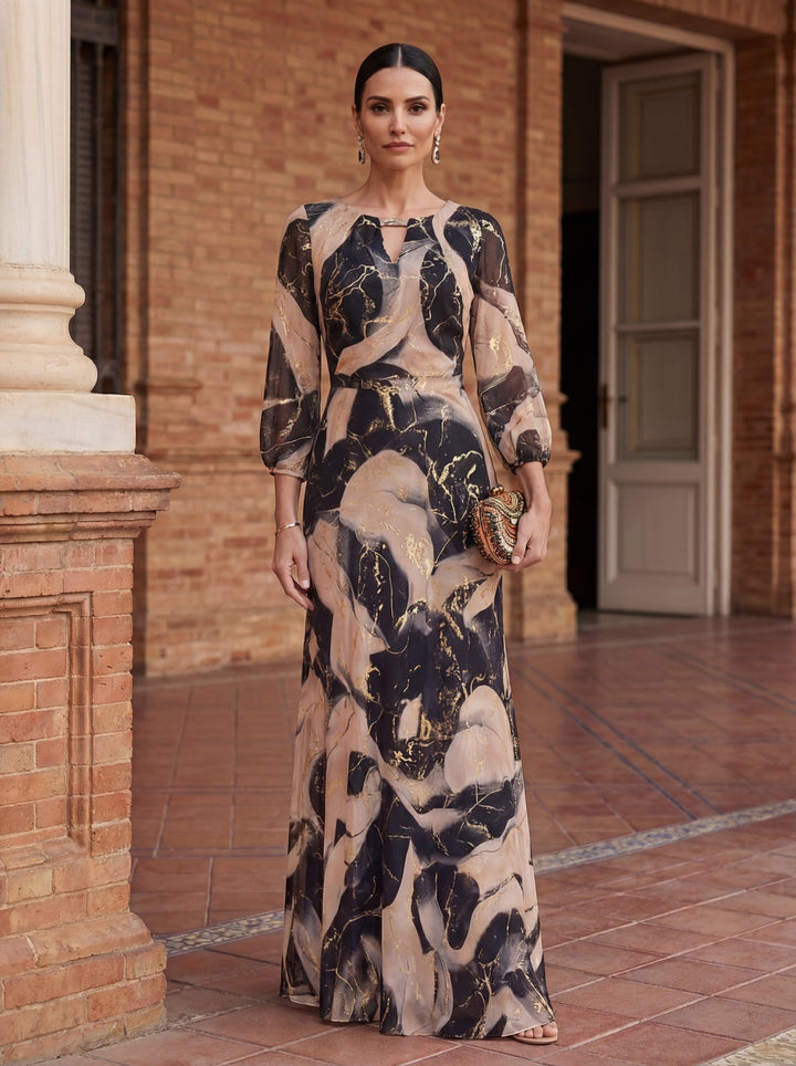 Printed Chiffon Dress