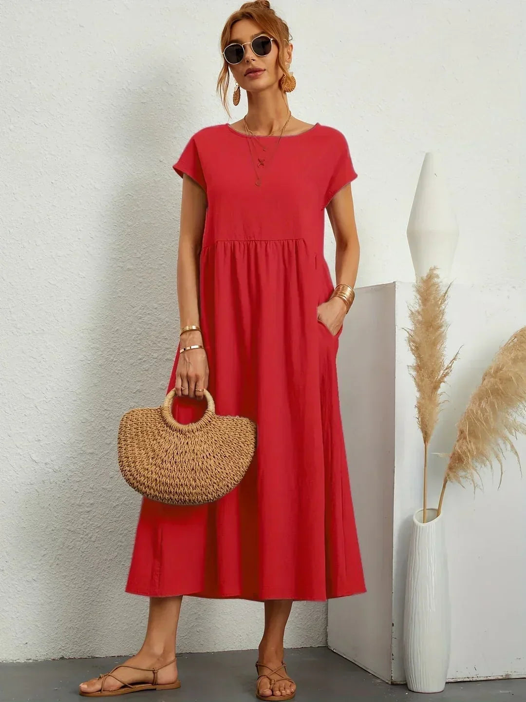 Gabriela™ | Timeless elegance fluid midi dress