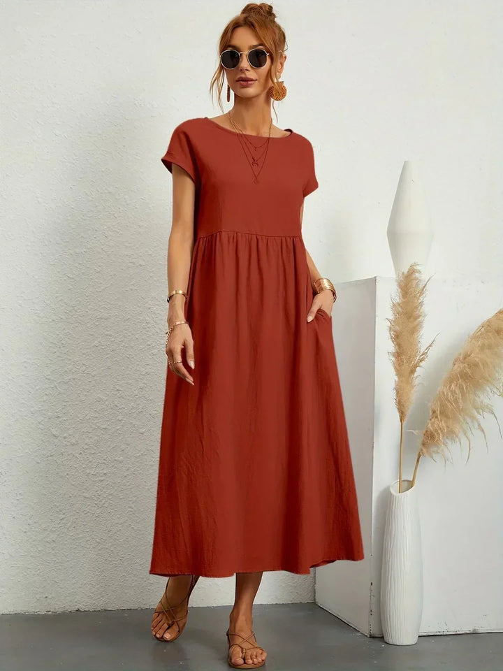Gabriela™ | Timeless elegance fluid midi dress
