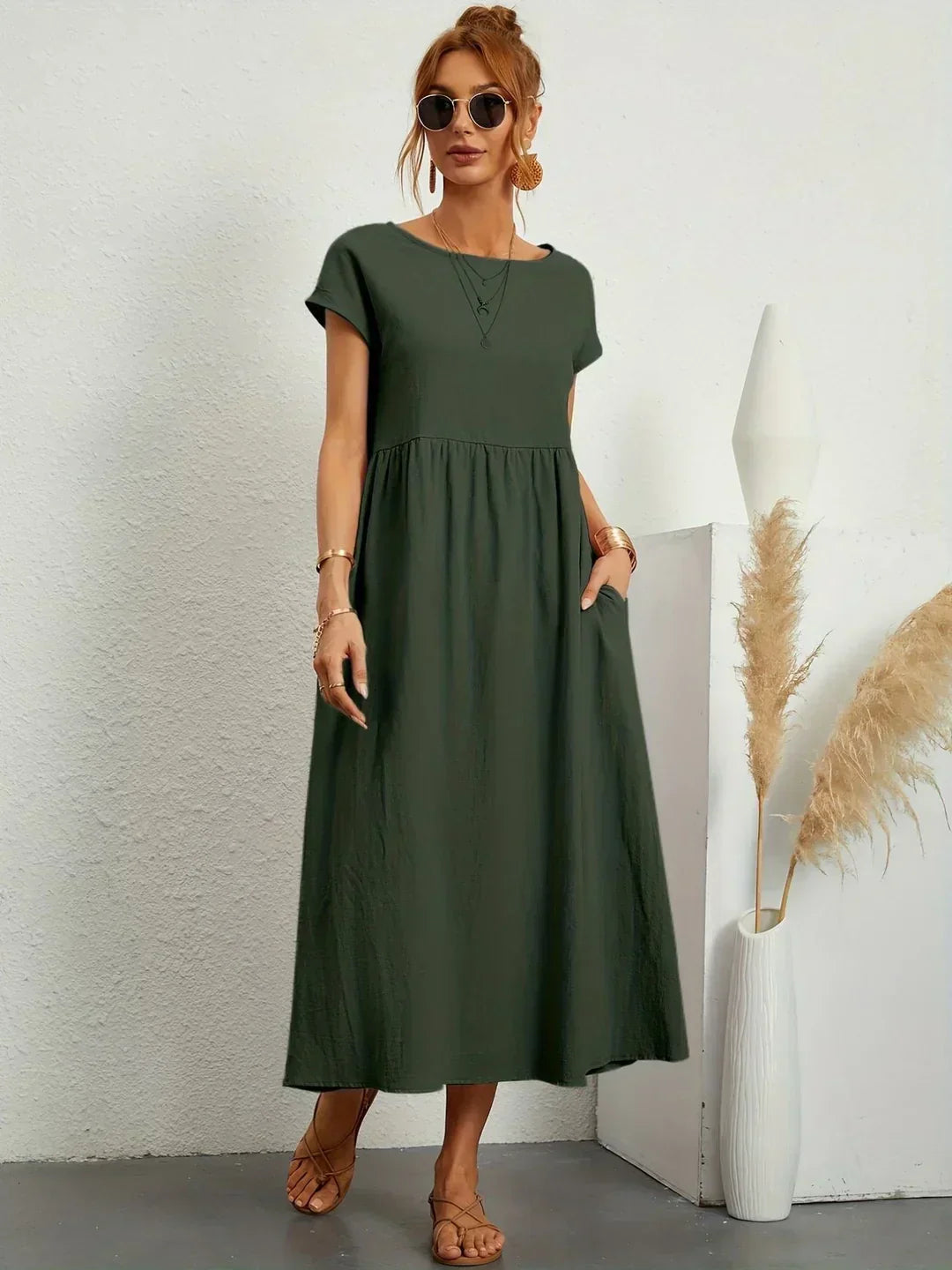 Gabriela™ | Timeless elegance fluid midi dress