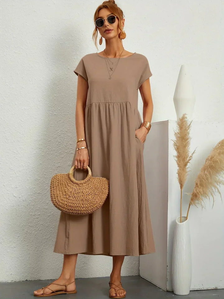 Gabriela™ | Timeless elegance fluid midi dress