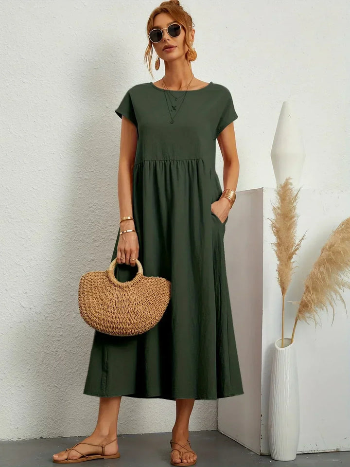 Gabriela™ | Timeless elegance fluid midi dress