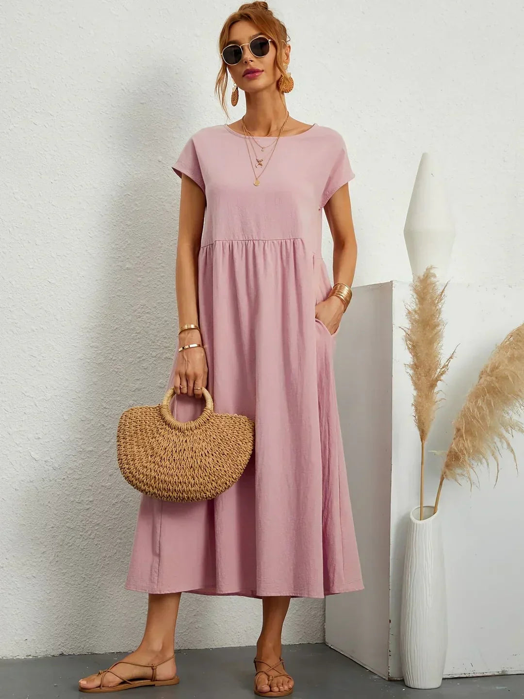 Gabriela™ | Timeless elegance fluid midi dress