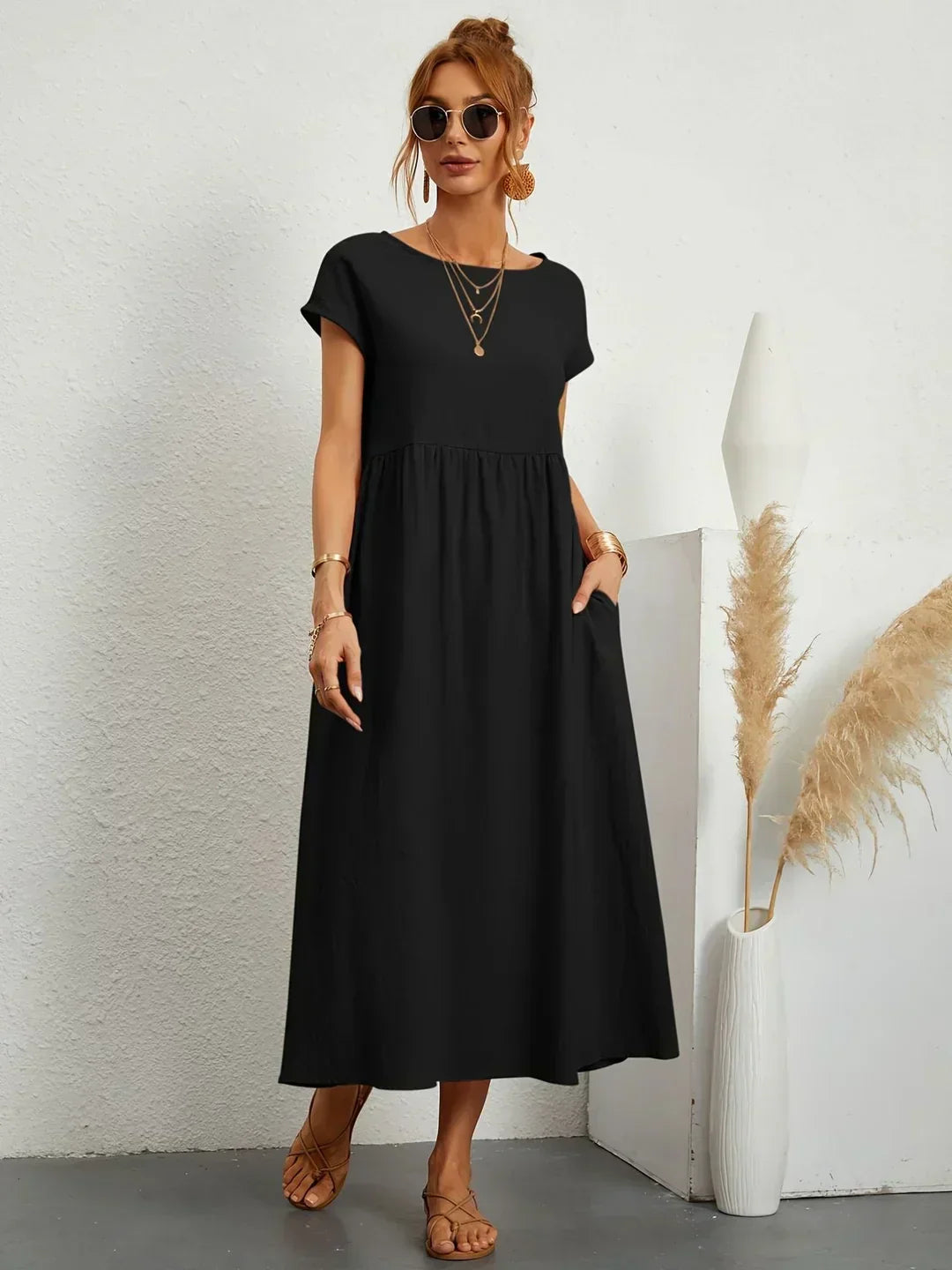 Gabriela™ | Timeless elegance fluid midi dress
