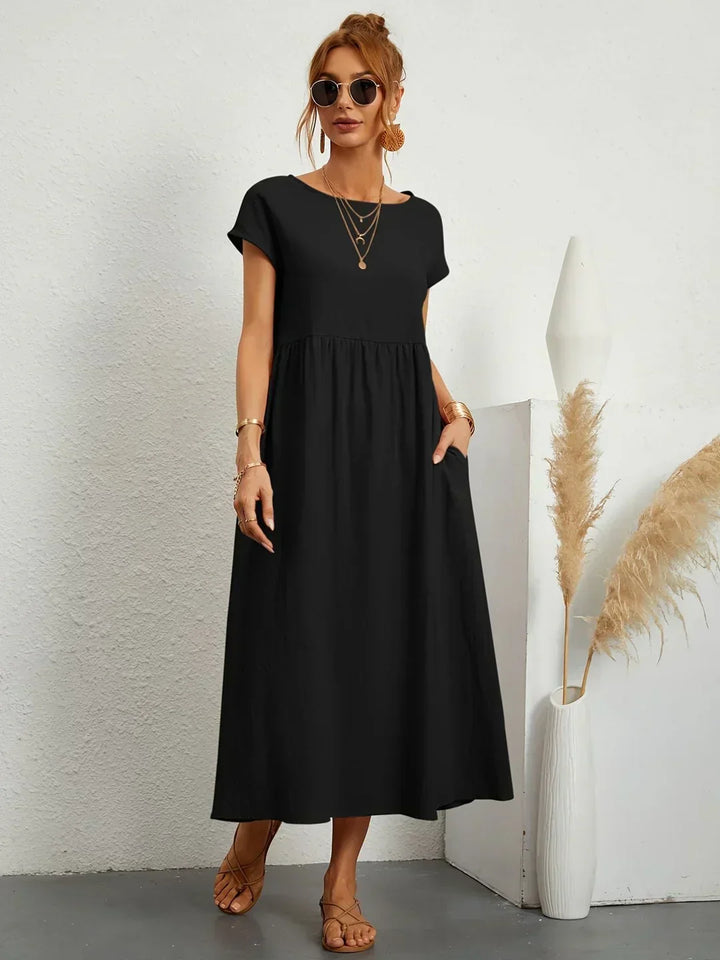 Gabriela™ | Timeless elegance fluid midi dress