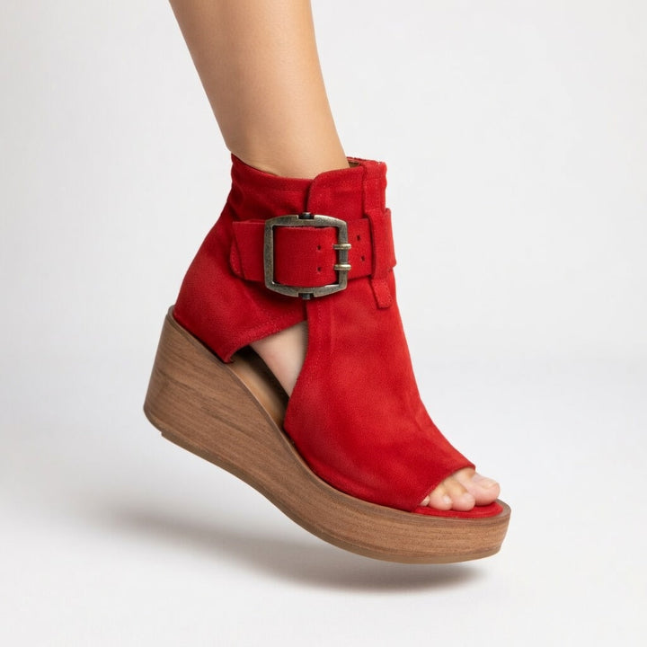 Orélisse™ — Open-toe Wedge Booties in Modern Style