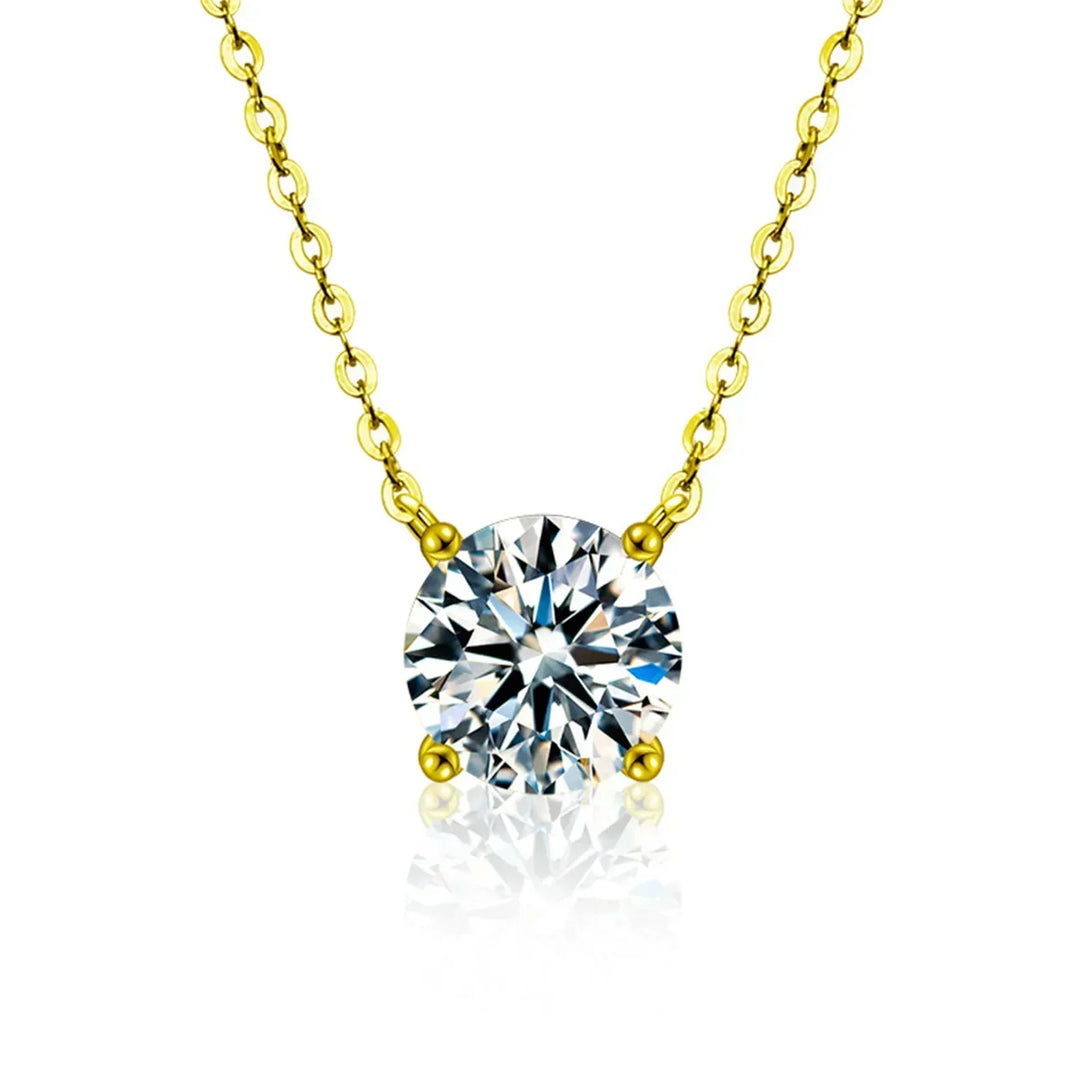 Gold-Plated Sterling Silver Necklace with Zircon
