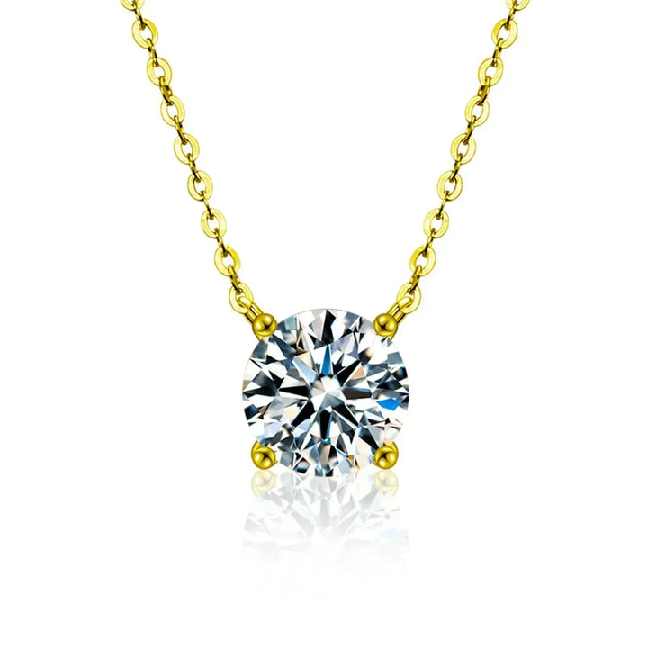 Gold-Plated Sterling Silver Necklace with Zircon