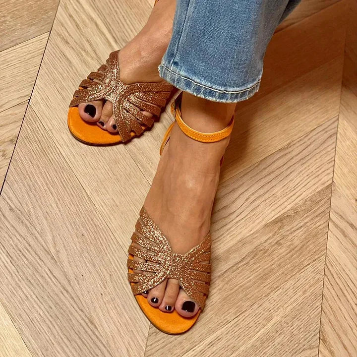 PLATE SANDAL WITH ANKLE STRAP