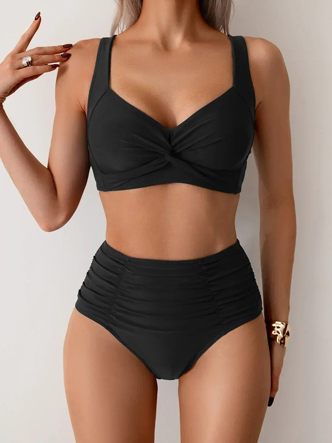 Marta - Ruffled Fabric Bandeau Bikini