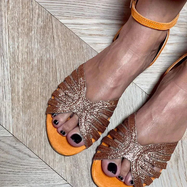 PLATE SANDAL WITH ANKLE STRAP