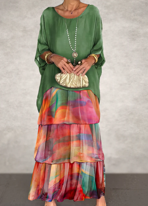 Sophie | Long Flowing Dress with Ruffles