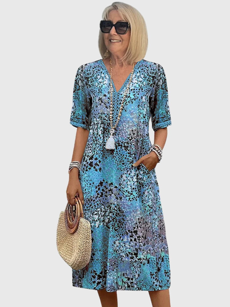 Yvonna™ | Elegant Floral Midi Dress
