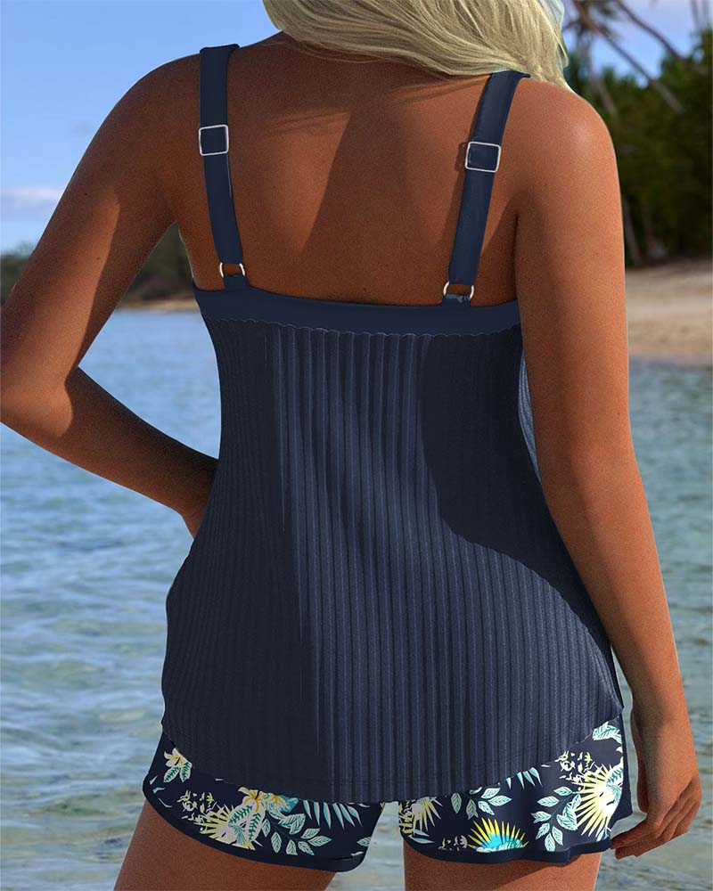 Carla - Striped Swimwear with Beach Shorts