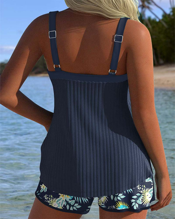 Carla - Striped Swimwear with Beach Shorts