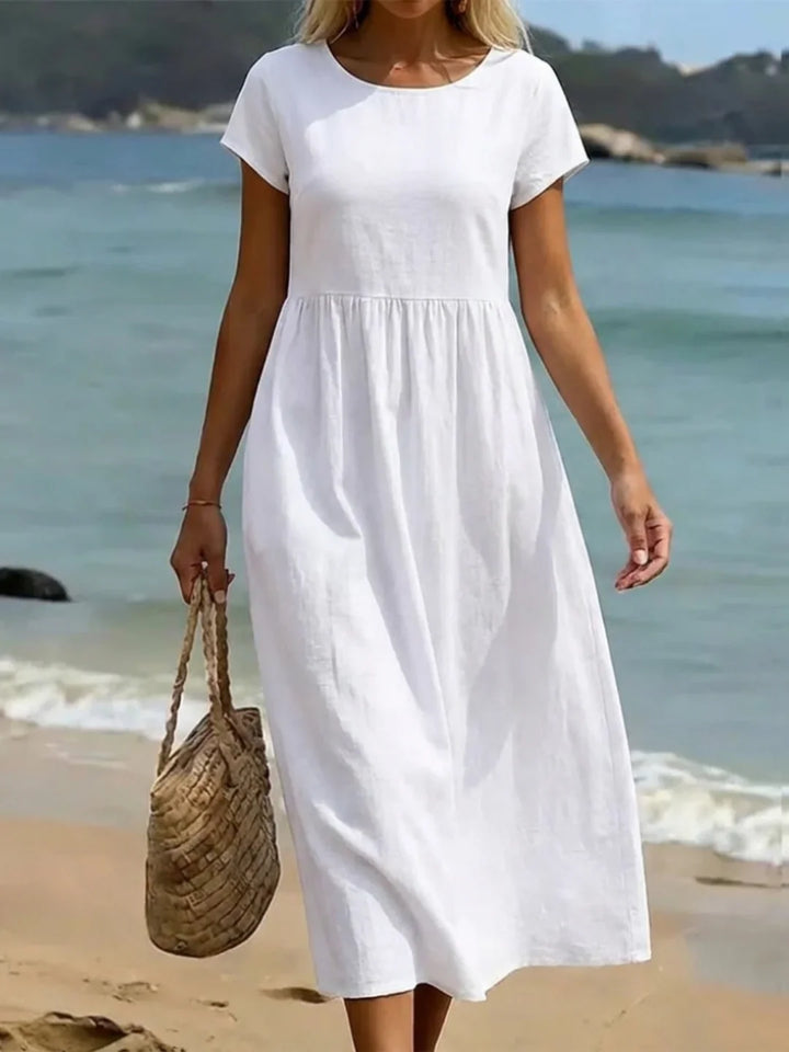 Gabriela™ | Timeless elegance fluid midi dress