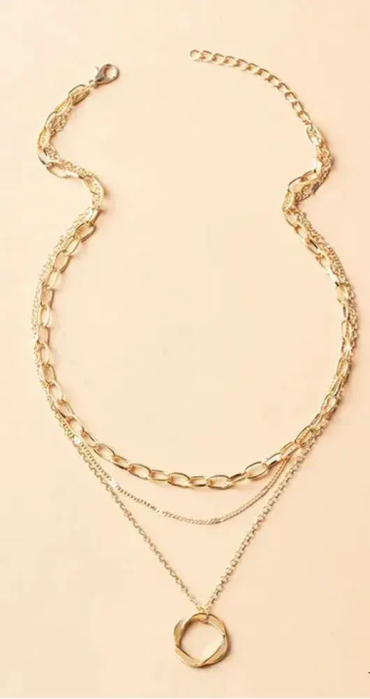 Layered Gold Necklace with Pendant